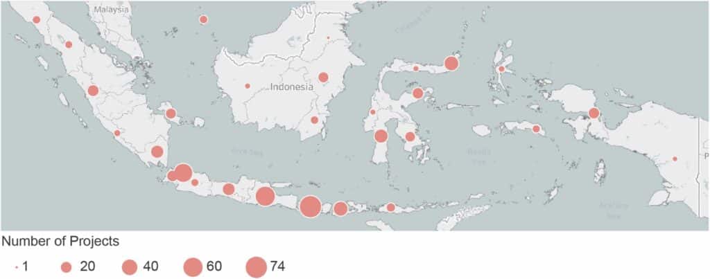 What’s the overall scenario of coral restoration in Indonesia?